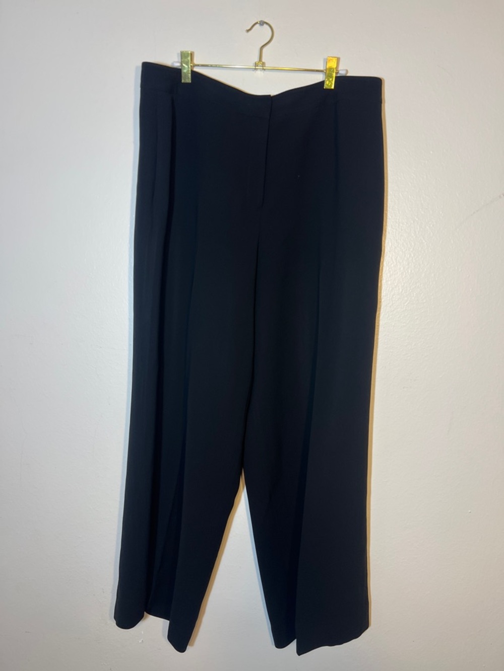 Lafayette 148 New York Black Wide-Leg Dalton Tailored Trousers Size 14 XL